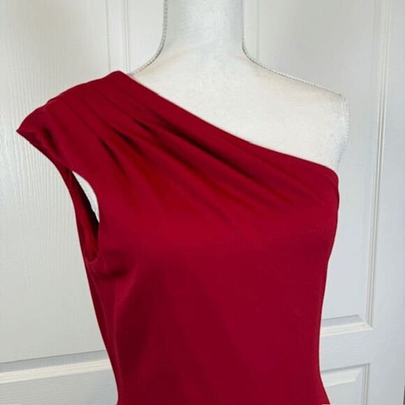 Dress the Population Quinn One Shoulder Red Bodycon Dress Stretch Size Medium - Picture 2 of 13